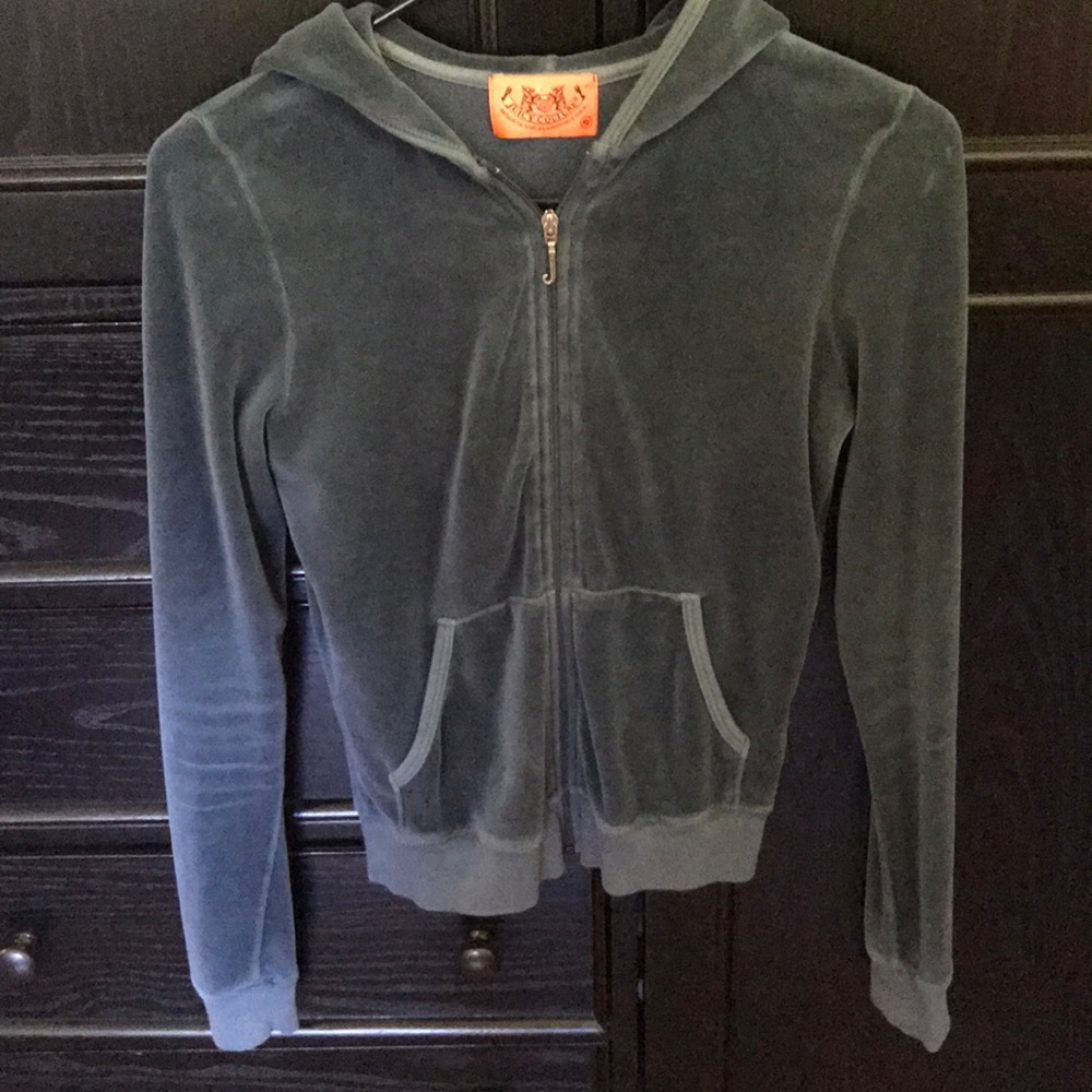 Juicy zip up velour hoodie in blue.